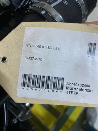 MERCEDES 274910 KOMPLE SIFIR SANDIK MOTOR 2740102408