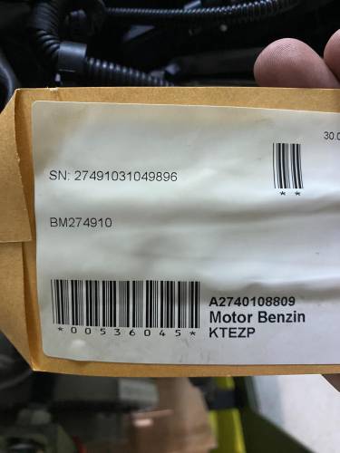 MERCEDES 274910 KOMPLE SIFIR SANDIK MOTOR 2740108809 CAMTRONİK